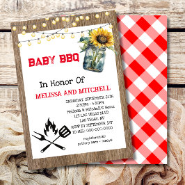 Baby BBQ Koppels Baby shower Thema Uitnodiging