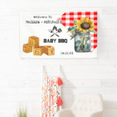 Baby BBQ Koppels baby shower welkomstbord banner (Insitu)