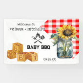 Baby BBQ Koppels baby shower welkomstbord banner (Horizontaal)