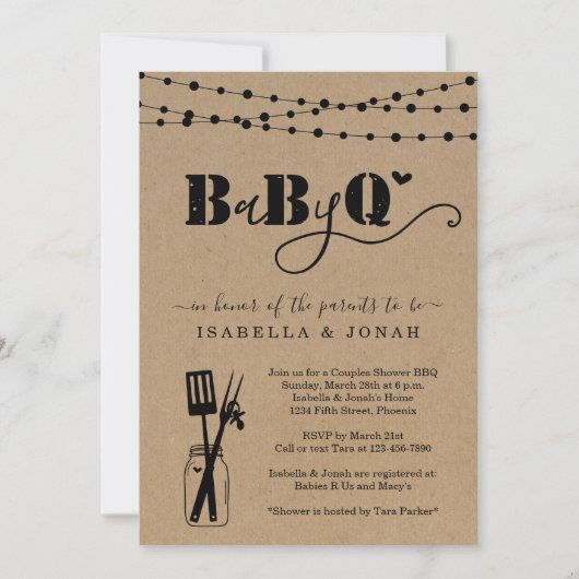 Baby BBQ - Koppels Douche Baby Q BaByQ Barbeque Kaart (Voorkant)