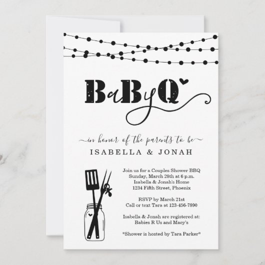 Baby BBQ - Koppels Douche Baby Q BaByQ Barbeque Kaart (Voorkant)