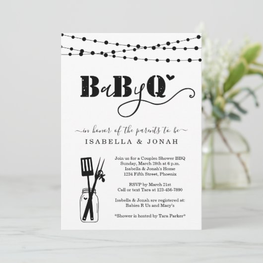 Baby BBQ - Koppels Douche Baby Q BaByQ Barbeque Kaart (Staand voorkant)