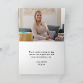 Baby BBQ rood plaid gingham baby shower foto Bedankkaart (Binnen)