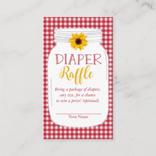 Baby BBQ Shower Diaper Raffle Kaart land (Voorkant)