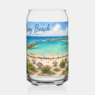 Baby Beach Aruba Caribische Reis souvenir Blikvorm Glas