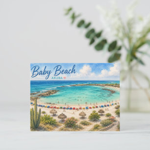 Baby Beach Aruba Caribische Reis souvenir Briefkaart