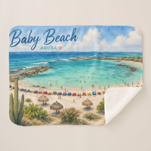 Baby Beach Aruba Caribische Reis souvenir Sherpa Deken
