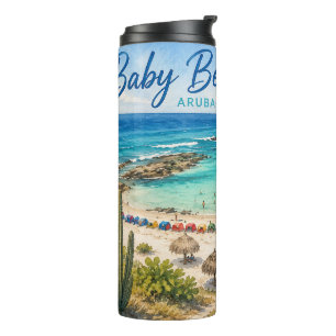 Baby Beach Aruba Caribische Reis souvenir Thermosbeker