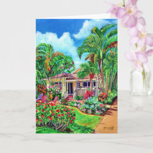 Baby Beach Bungalow Hawaiian Vacation House Card Kaart