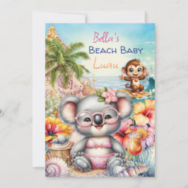 Baby Beach Party Thema Uitnodiging