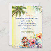 Baby Beach Party Thema Uitnodiging (Achterkant)