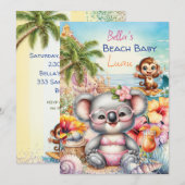 Baby Beach Party Thema Uitnodiging (Voorkant / Achterkant)