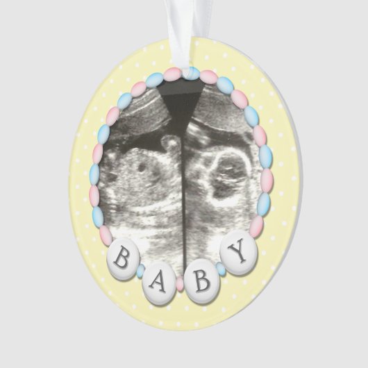 Baby Beads Fotoaankondiging Ornament (voorkant)