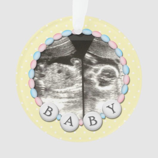 Baby Beads Fotoaankondiging Ornament (voorkant)