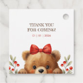 Baby Bear And Rowan Berries Baby Shower Bedankjes Labels (Achterkant)