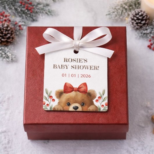 Baby Bear And Rowan Berries Baby Shower Bedankjes Labels