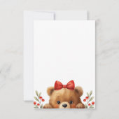 Baby Bear And Rowan Berries Baby Shower Bedankkaart (Achterkant)