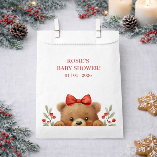 Baby Bear And Rowan Berries Baby Shower Bedankzakje