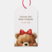 Baby Bear And Rowan Berries Baby Shower Cadeaulabel (Achterkant)