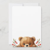 Baby Bear And Rowan Berries Baby Shower Kaart (Achterkant)