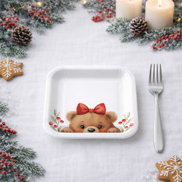 Baby Bear And Rowan Berries Baby Shower Papieren Bordje