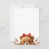 Baby Bear And Rowan Berries Baby Shower Save The Date (Achterkant)