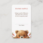 Baby Bear And Rowan Berries Diaper Raffle Informatiekaartje (Voorkant)
