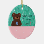 Baby Bear Baby's eerste kerstfeest Keramisch Ornament (Rechts)