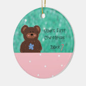 Baby Bear Baby's eerste kerstfeest Keramisch Ornament (Links)