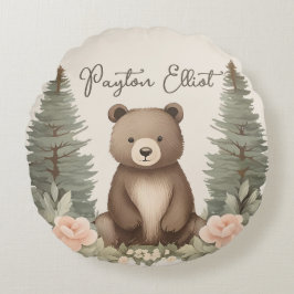 Baby Bear Dennenbomen Rond Kussen