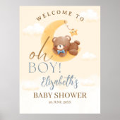 Baby Bear on the Way! Boy Baby Shower Poster (Voorkant)