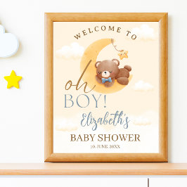 Baby Bear on the Way! Boy Baby Shower Poster