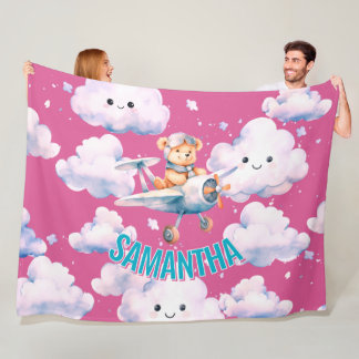 Baby Bear's Hemelwaartse Donkerroze Sherpa Dekbed Fleece Deken