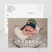 Baby Bedankt Foto Ansichtkaarten Briefkaart (Voorkant / Achterkant)