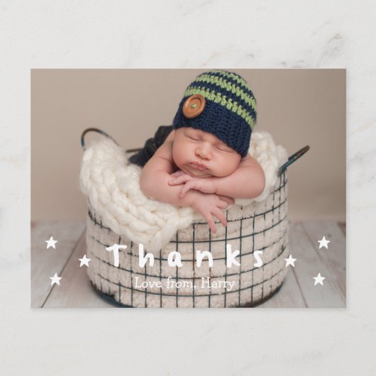 Baby Bedankt Foto Ansichtkaarten Briefkaart (Voorkant)