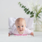 Baby Bedankt Foto Briefkaart (Staand voorkant)