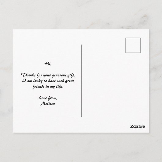 Baby Bedankt Foto Briefkaart (Achterkant)