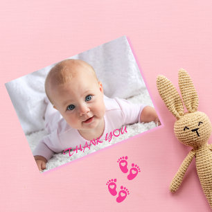 Baby Bedankt Foto Briefkaart