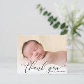 BABY BEDANKT Moderne luxe kalligrafie zwart (Staand voorkant)