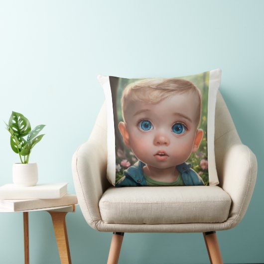 Baby bedrukt kussen (Stoel)