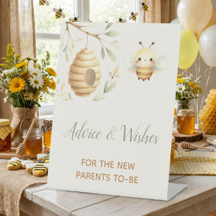Baby Bee Advies en Wensen Geslacht Reveal Reclamebord Met Voetstuk