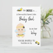 *~* Baby Bee Baby Girl Shower Uitnodiging (Staand voorkant)