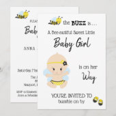 *~* Baby Bee Baby Girl Shower Uitnodiging (Voorkant / Achterkant)