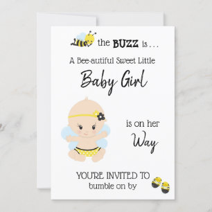*~* Baby Bee Baby Girl Shower Uitnodiging