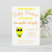 Baby Bee | Baby Shower Invitation Kaart (Staand voorkant)
