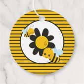 Baby Bee Baby shower Party gestript Bedankjes Labels (Voorkant)