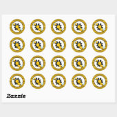 Baby Bee Baby shower Party gestript Ronde Sticker (Vel)