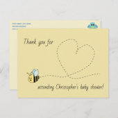 Baby Bee Boy Bedankt Briefkaart (Voorkant / Achterkant)