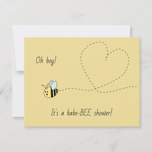 Baby Bee Boy Shower Kaart (Voorkant)
