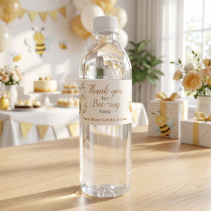 Baby Bee Dank je voor het hier zijn Hij of Zij Waterfles Etiket